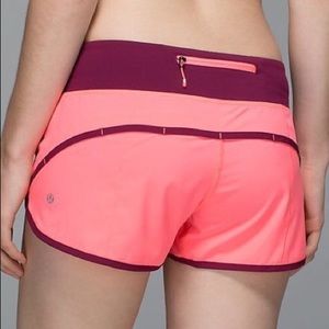 Pink/Maroon Lululemon Speed Shorts